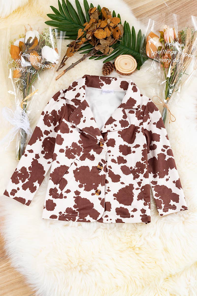GIRLS COW PRINTED BLAZER