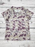 Boys Brown Camouflage Printed Hunting Polo
