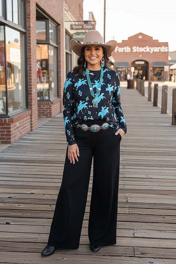 Blue Bronco Top