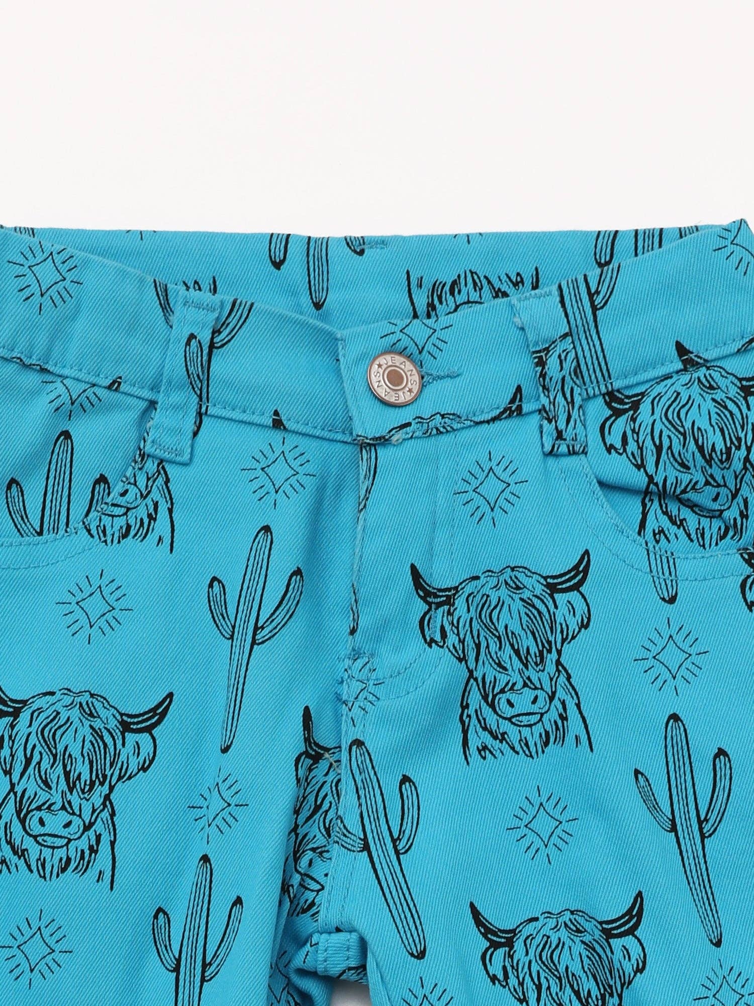 Blue Cows Cactus Printed Flare Jeans