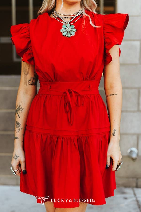 Red Ruffle Dress