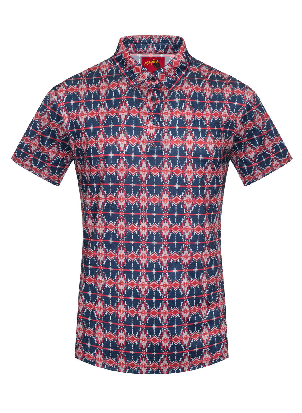 Men's Short Sleeve Modal Printed Polo Shirt – Blue