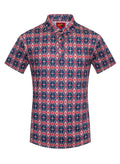 Men's Short Sleeve Modal Printed Polo Shirt – Blue