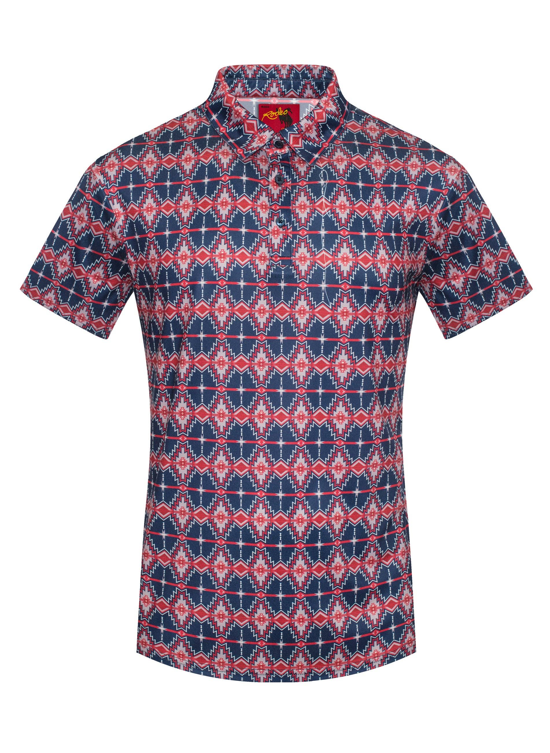 Men's Short Sleeve Modal Printed Polo Shirt – Blue