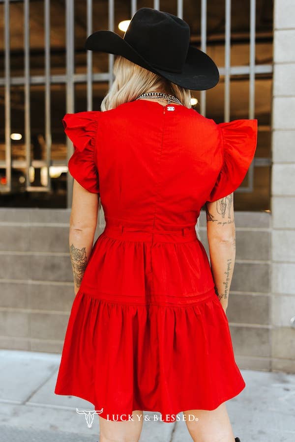 Red Ruffle Dress