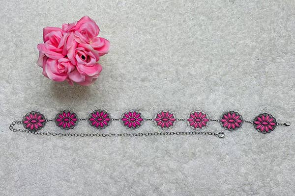 Girls Pink Jewel adjustable Belt