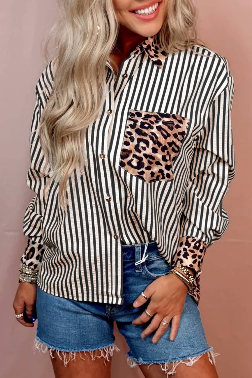 Leopard & Stripes Shirt