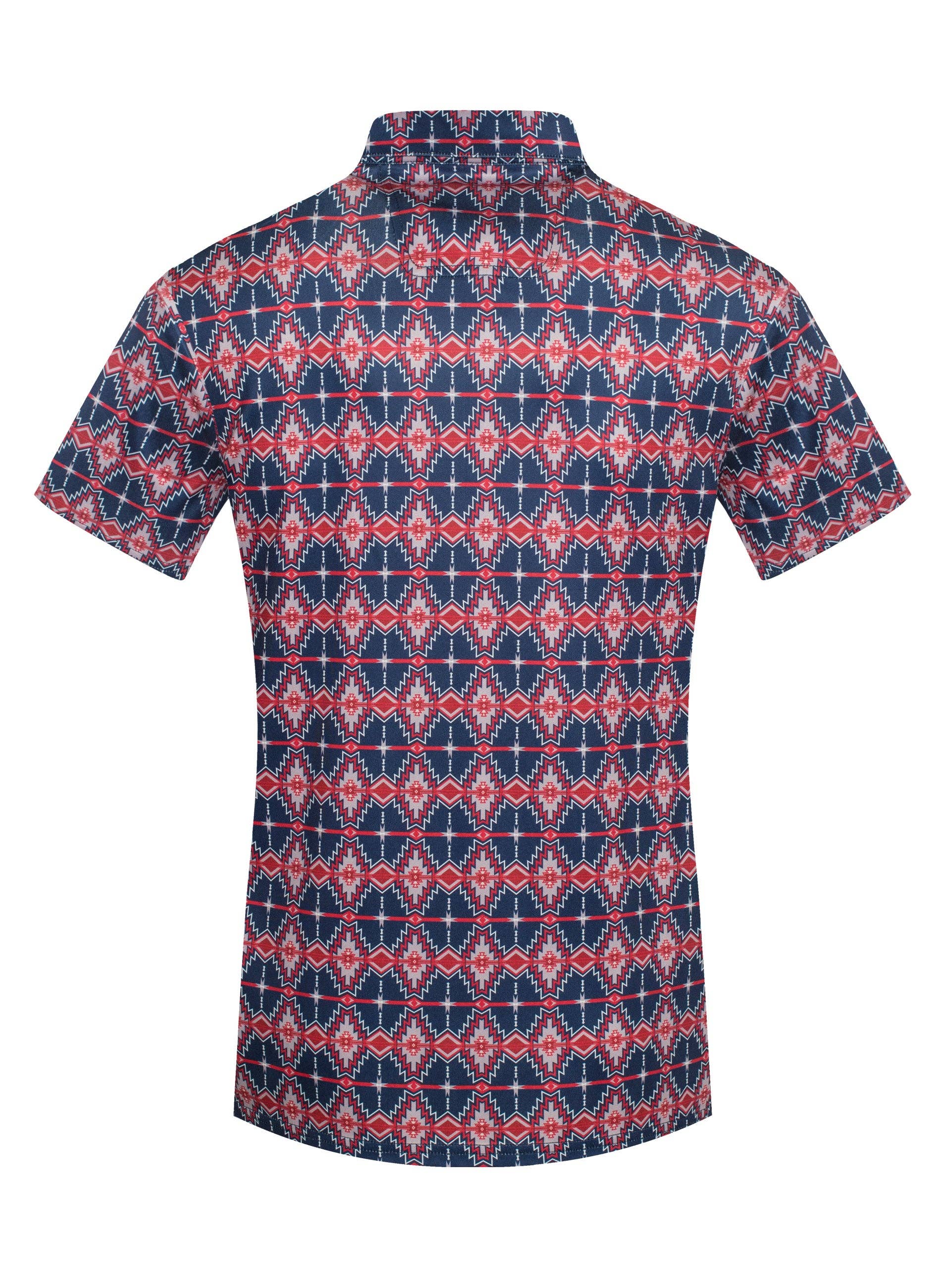 Men's Short Sleeve Modal Printed Polo Shirt – Blue