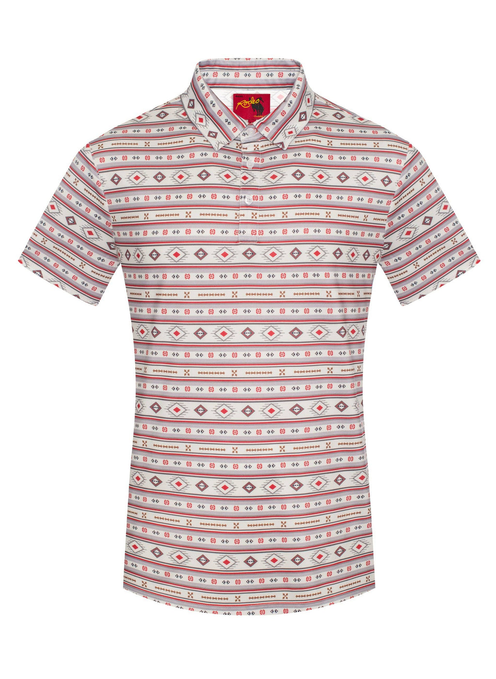 Men's Short Sleeve Modal Printed Polo Shirt - White