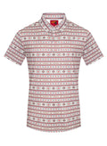 Men's Short Sleeve Modal Printed Polo Shirt - White