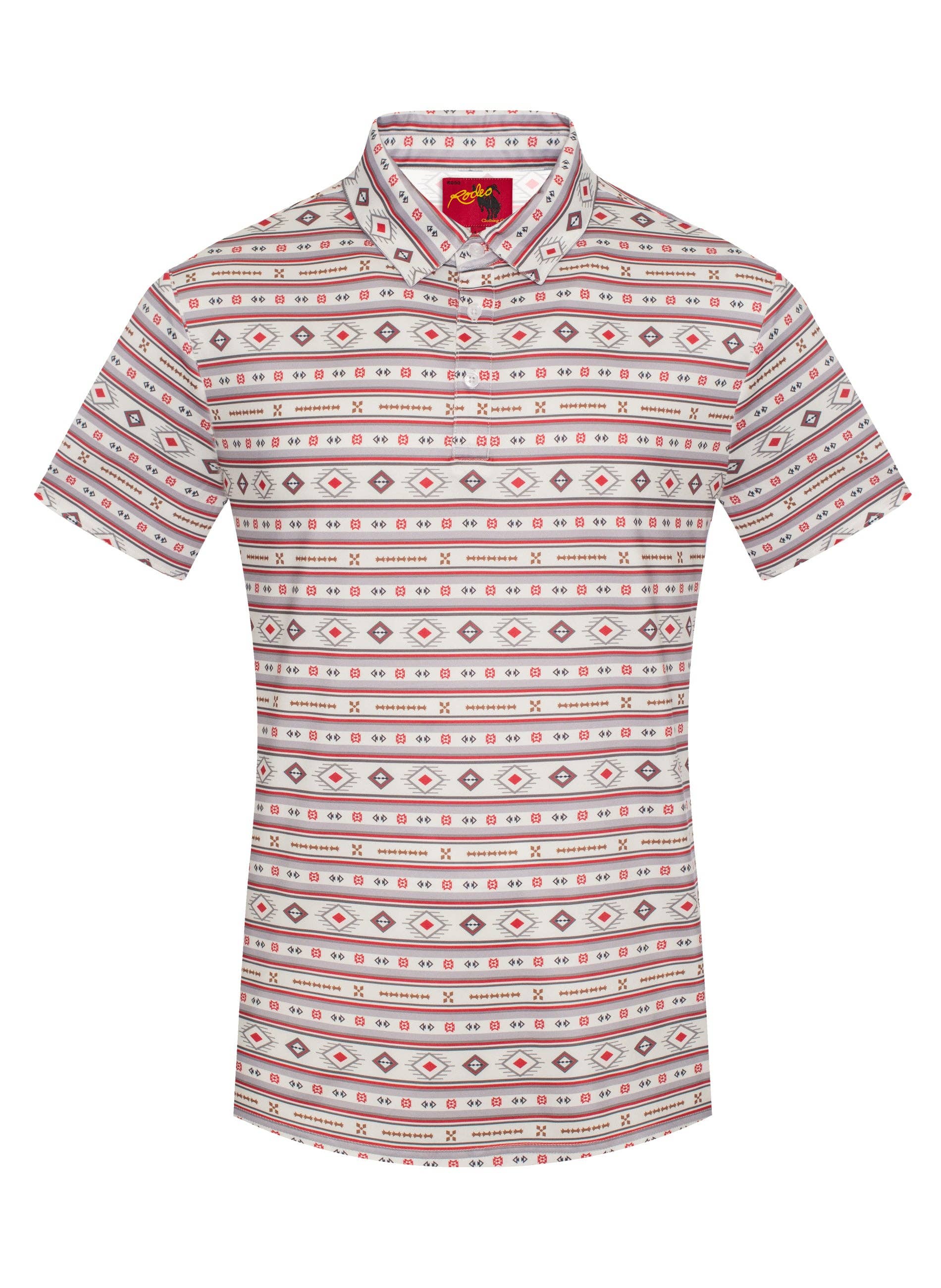 Men's Short Sleeve Modal Printed Polo Shirt - White