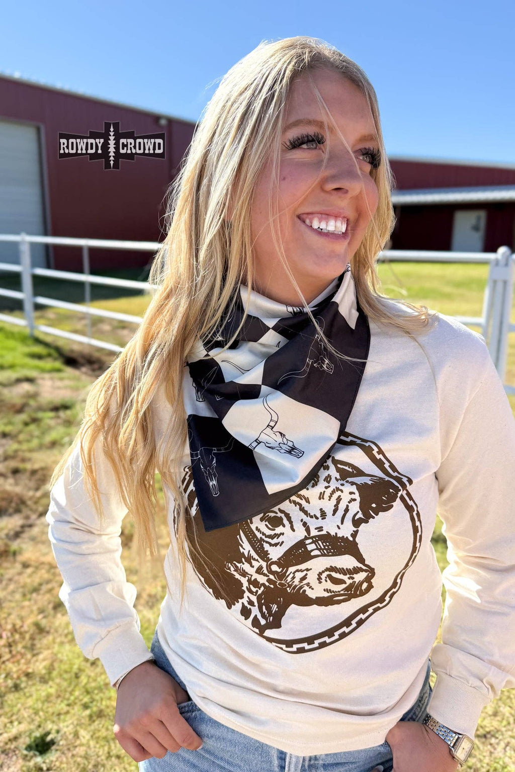 Checkered Skull Wild Rag