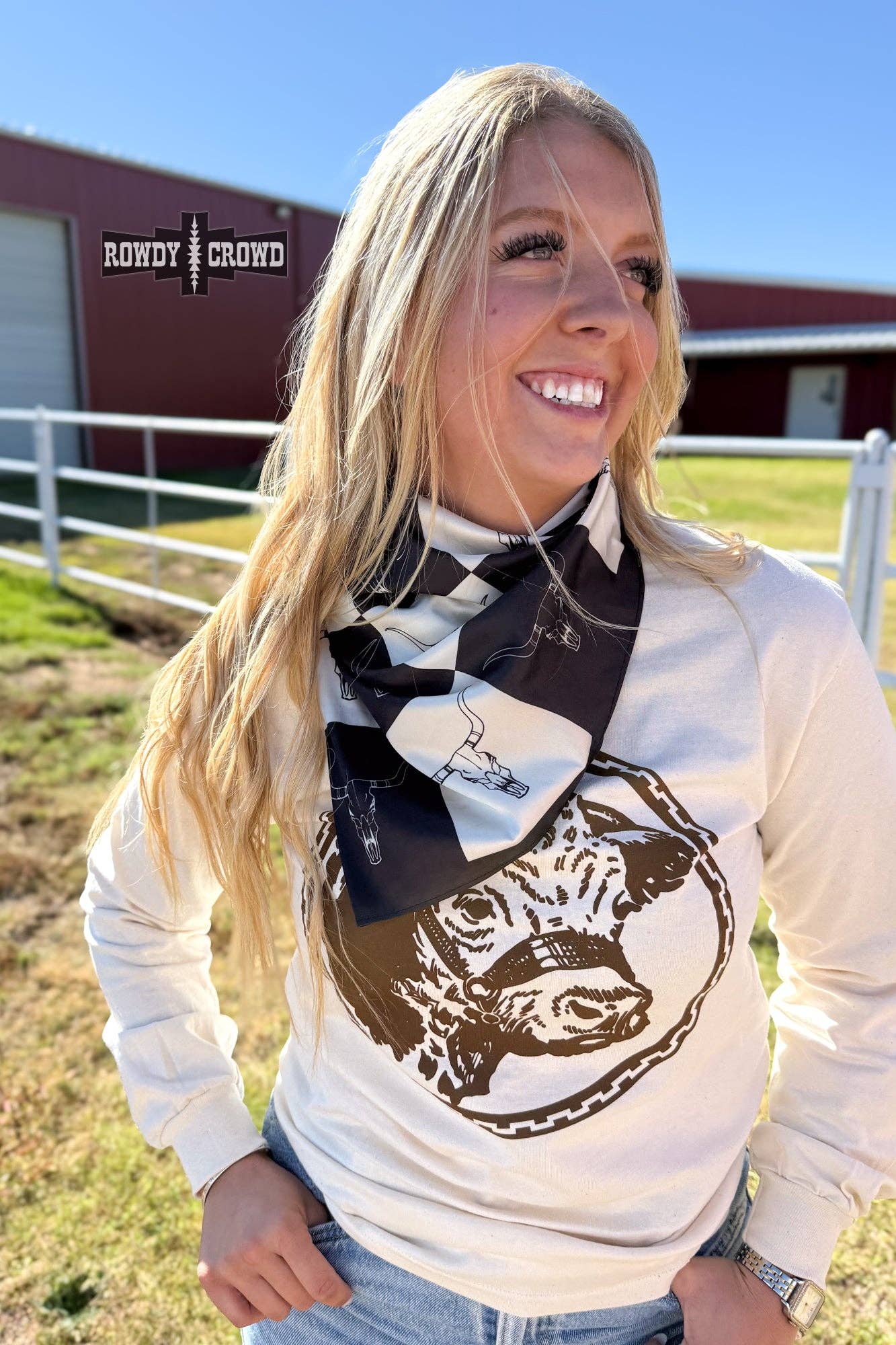 Checkered Skull Wild Rag