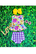 Purple Floral Baby Set