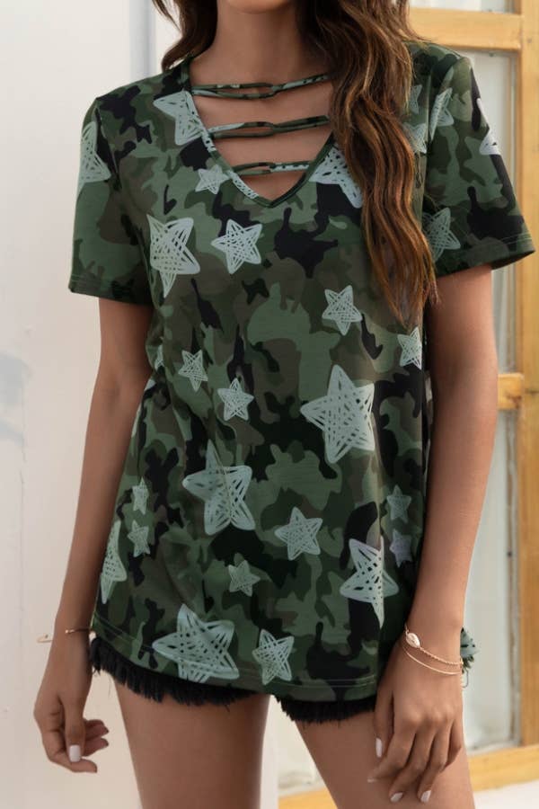 CAMO STAR  PRINT TEE