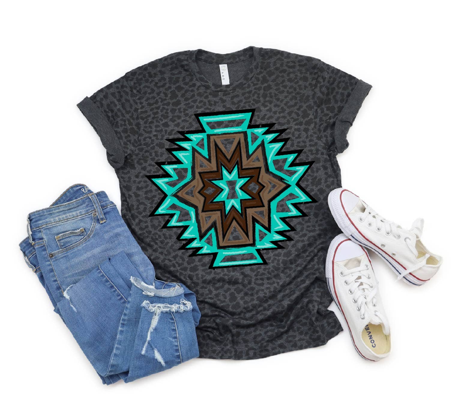 Distressed Aztec Gem Tee