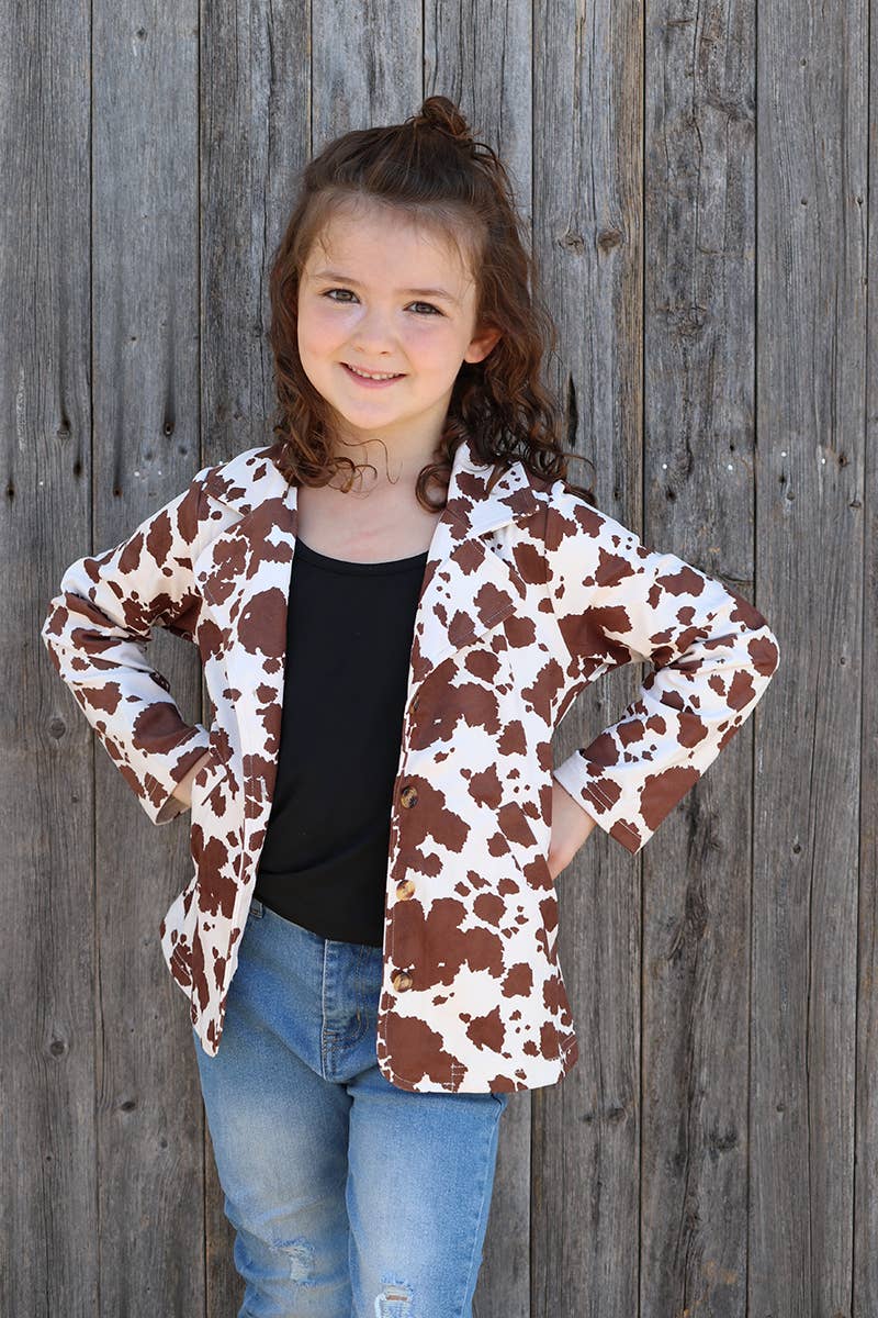 GIRLS COW PRINTED BLAZER
