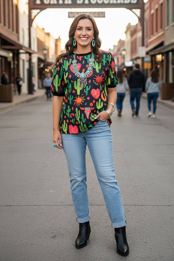 Cactus Printed Top