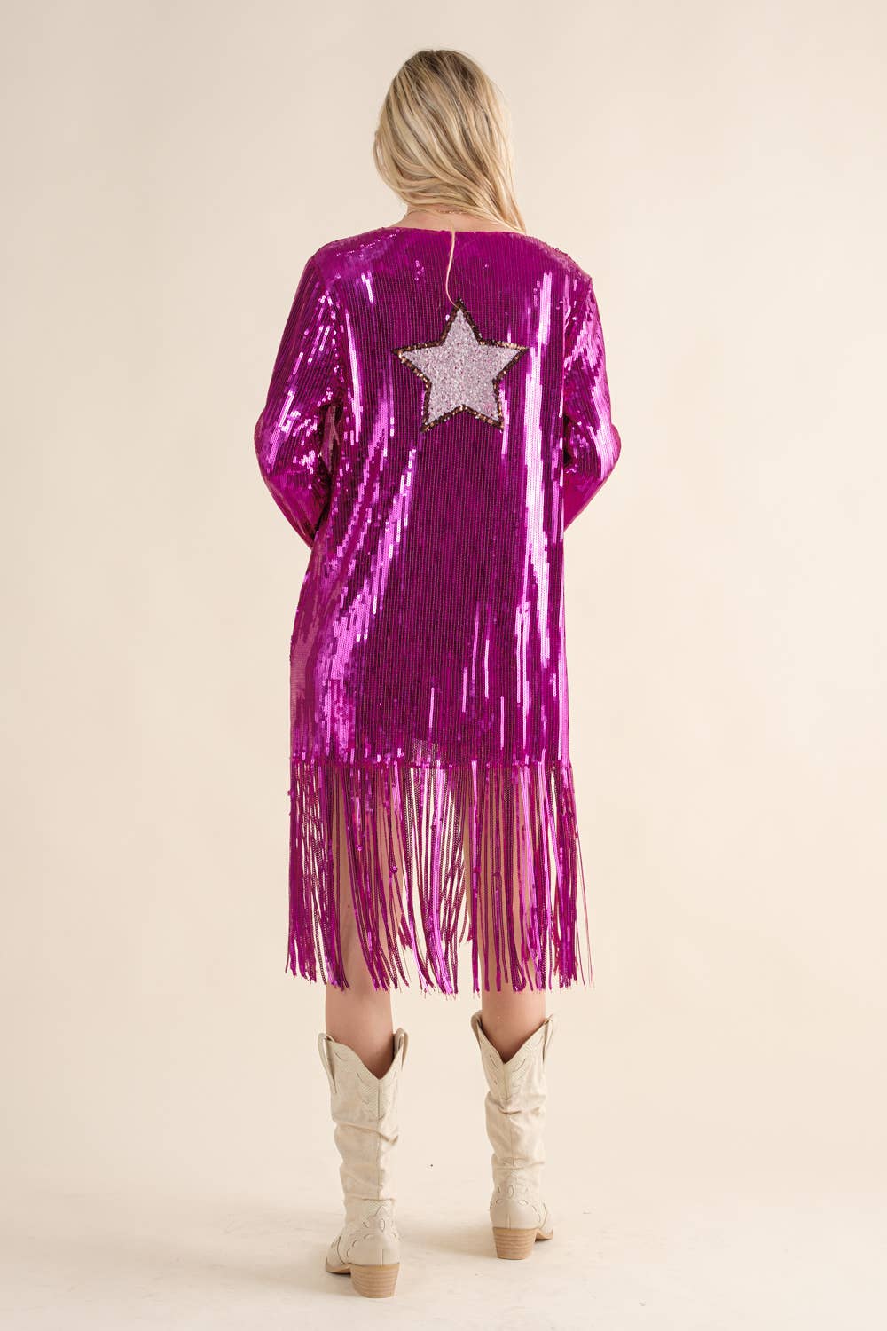 Sequin Fringe Star Cardigan