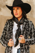 Black Western Paisley Printed Wild Rag
