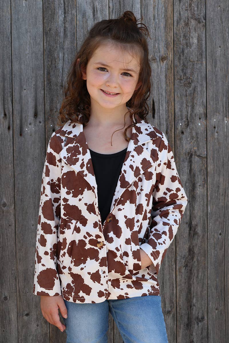 GIRLS COW PRINTED BLAZER