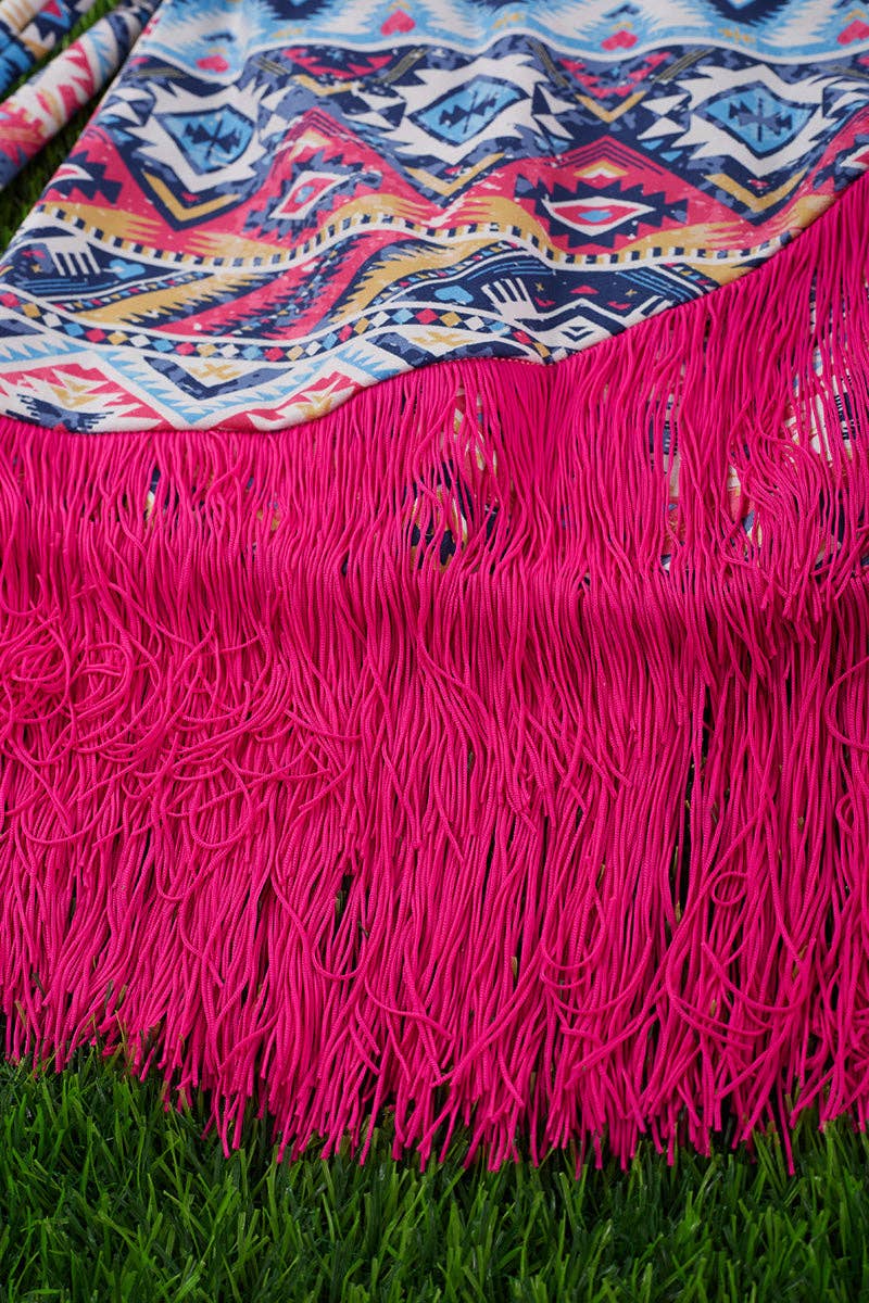 GIRLS SKIRT W/PINK FRINGE