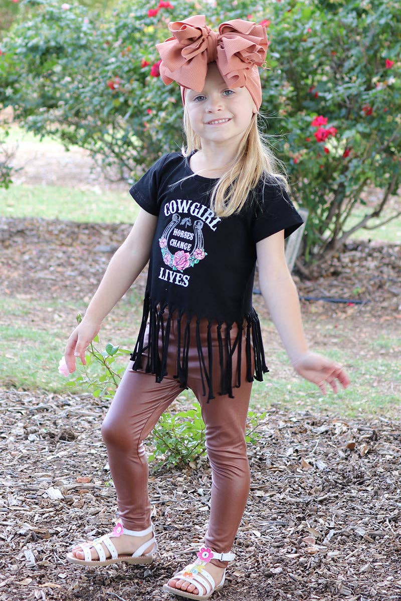 CHOCOLATE FAUX LEATHER LEGGINGS