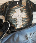 Bleached Grunge Cross Tee