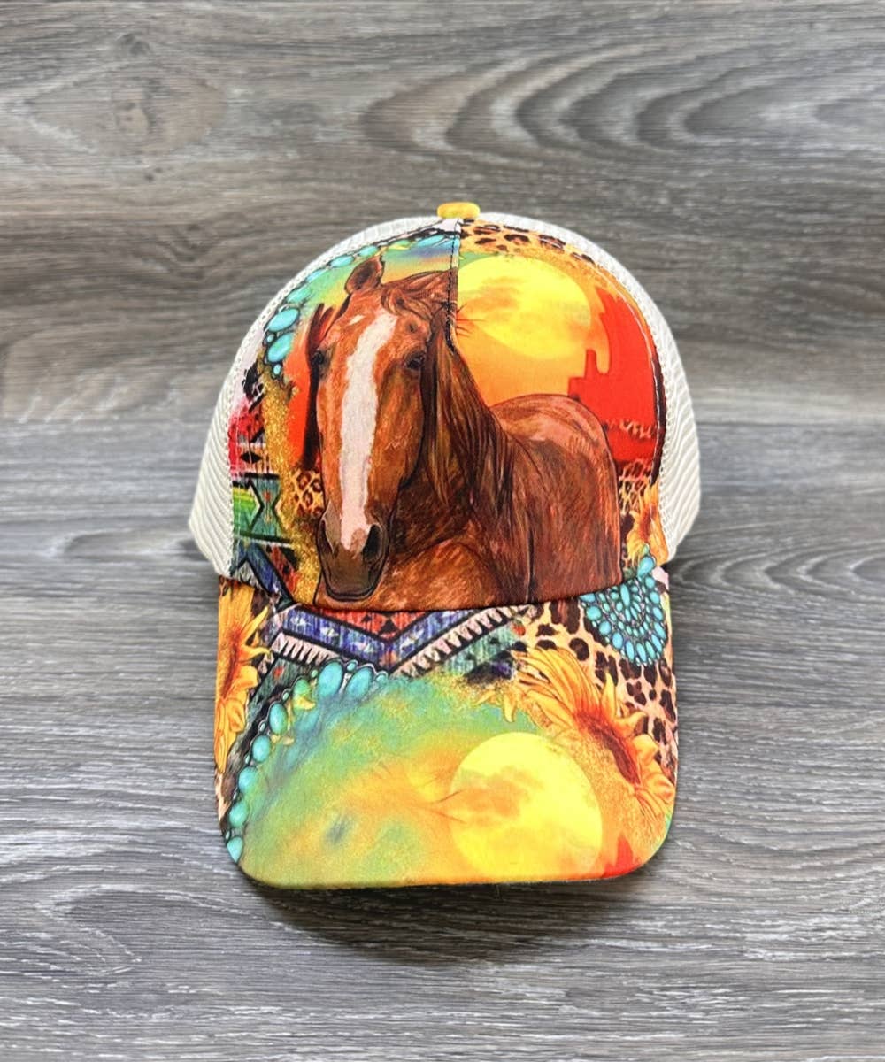 WESTERN HORSE BASEBALL HAT