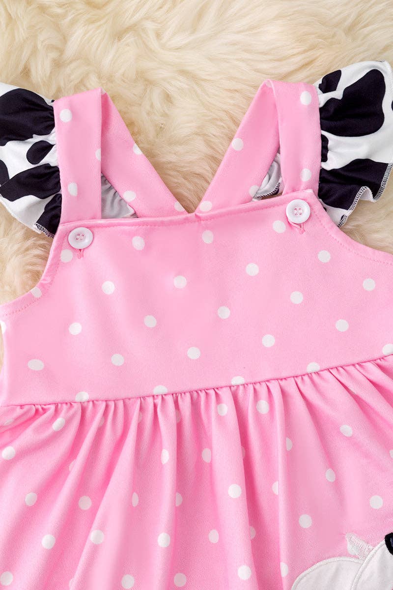 PINK POLKA DOT COW DRESS
