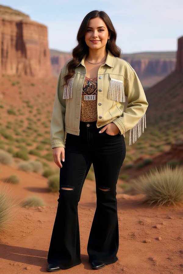 Rhinestone Fringe Jacket