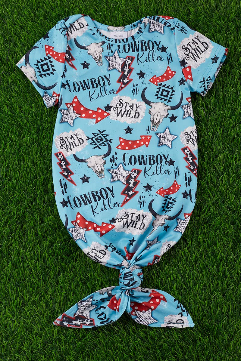 BOYS COWBOY BABY GOWN